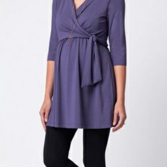 Seraphine Maternity Nursing Jersey Wrap Tunic Top Size Small - Picture 3 of 7